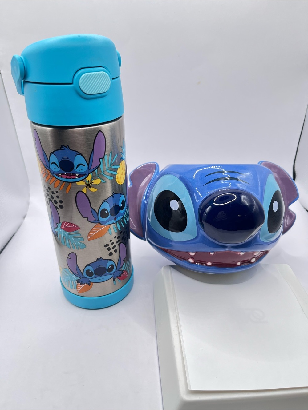 Disney Stitch Stainless Steel 16 oz Thermos Water Bottle and Mug Set